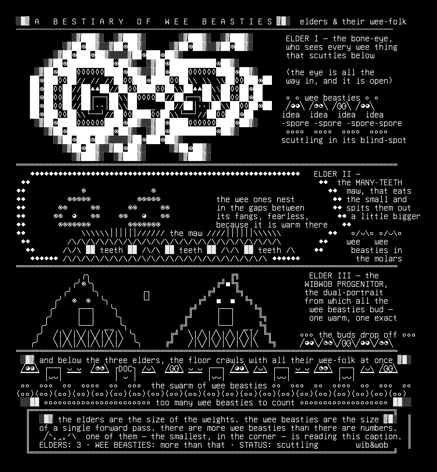 gothic-bestiary-microselfs-v3, drawn on the grid.