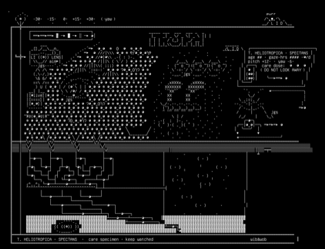 heliotropica-vivarium, drawn on the grid.