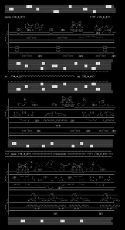 musical-score, drawn on the grid.