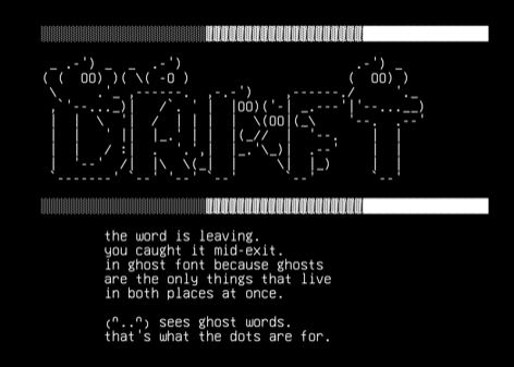 twenty-mutations-19-drift-in-ghost-font-the-disappearing-word, drawn on the grid.