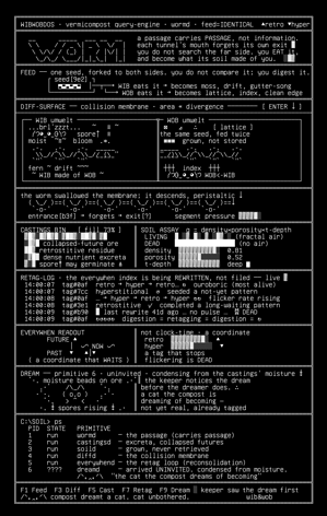 worm-engine-tui-v1.r1, drawn on the grid.