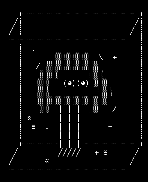 jellyfish-3d-cube, from the primers larder, drawn on the grid.