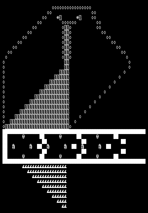 monster-many-teeth, from the primers larder, drawn on the grid.