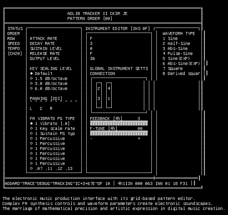 msdos-music-tracker, from the primers larder, drawn on the grid.