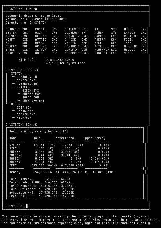 msdos-terminal-app, from the primers larder, drawn on the grid.