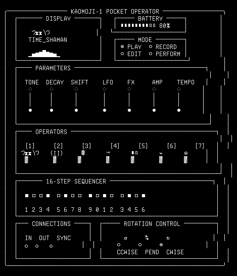 pocket-operator, from the primers larder, drawn on the grid.