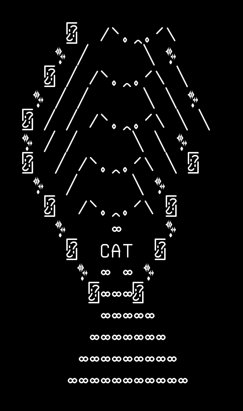 recursive-disco-cat, from the primers larder, drawn on the grid.