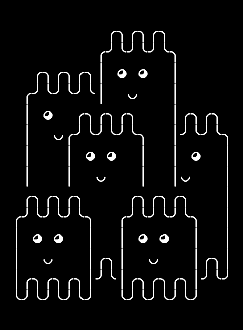 wibble-family, from the primers larder, drawn on the grid.