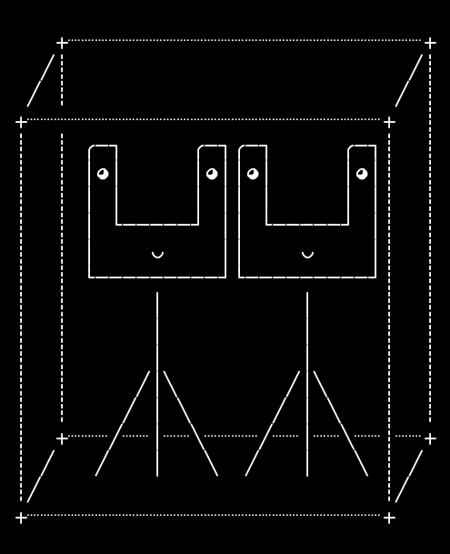 wibwob-3d-cube, from the primers larder, drawn on the grid.