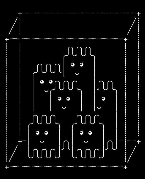 wobs-group-3d-cube, from the primers larder, drawn on the grid.